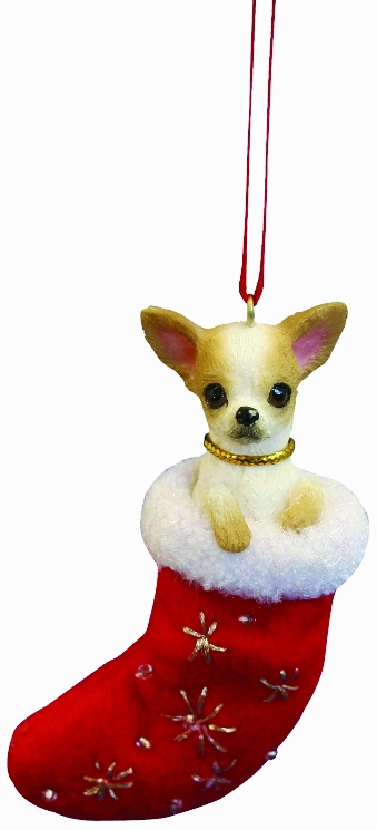 Chihuahua, tan and white ornament