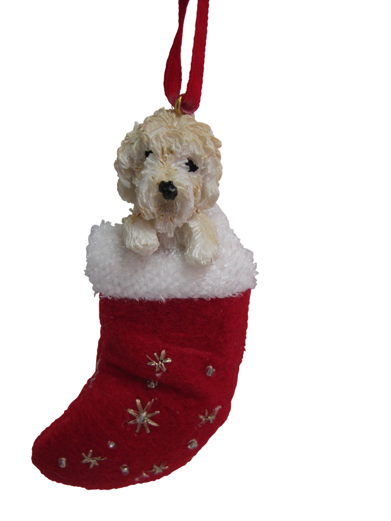 Labradoodle, yellow ornament