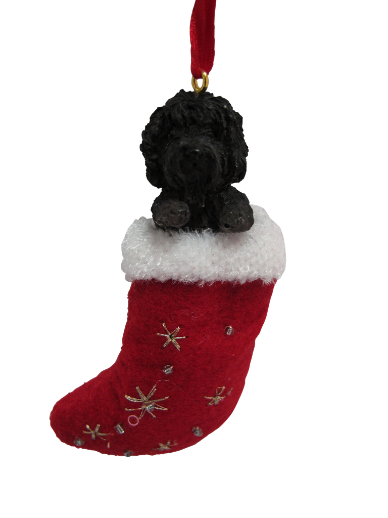 Labradoodle, black ornament