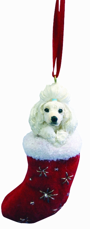 Poodle, White ornament
