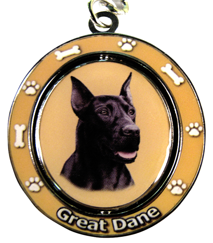 Great Dane, black Keychain