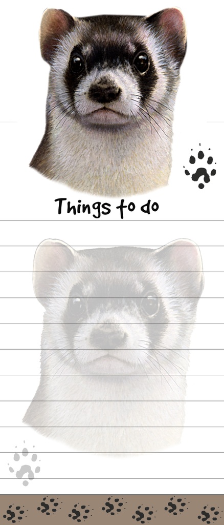 Ferret Notepads, Magnetic Tall Die-Cut