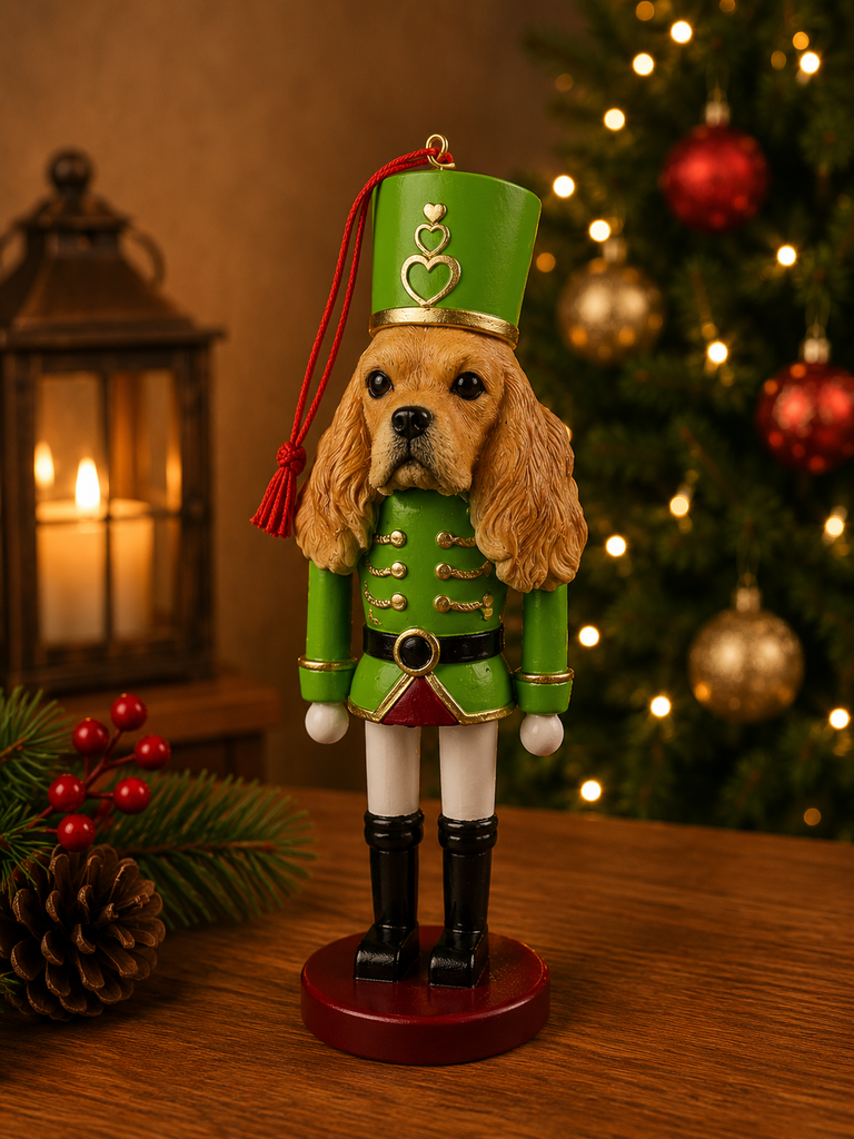 Cocker Spaniel, blonde Soldier ornament