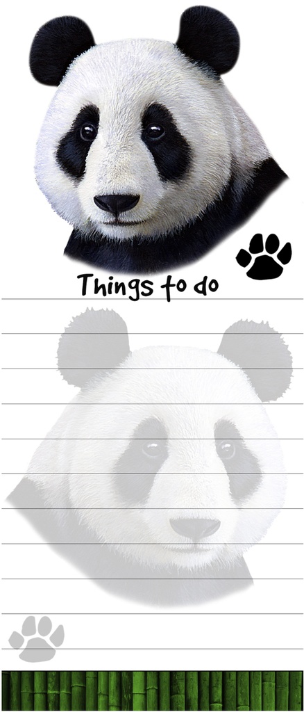 Panda Notepads, Magnetic Tall Die-Cut