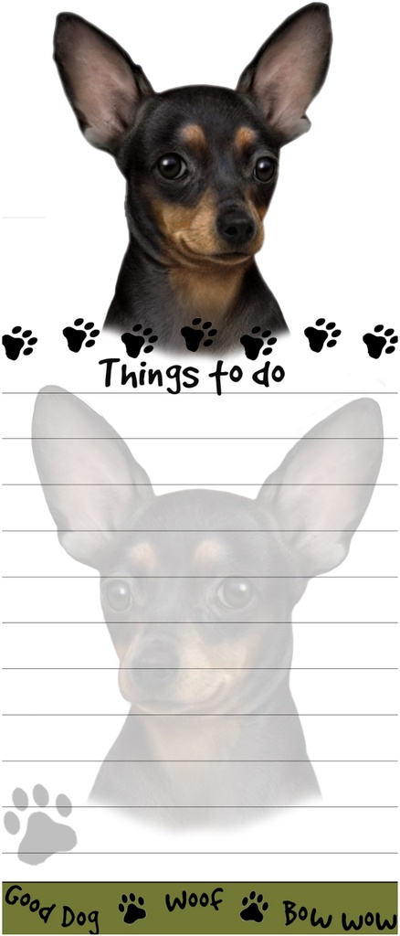 Chihuahua, black  Notepads, Magnetic Tall Die-Cut