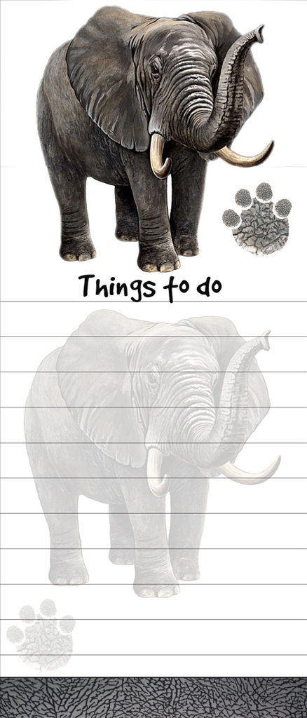 Elephant Notepads, Magnetic Tall Die-Cut