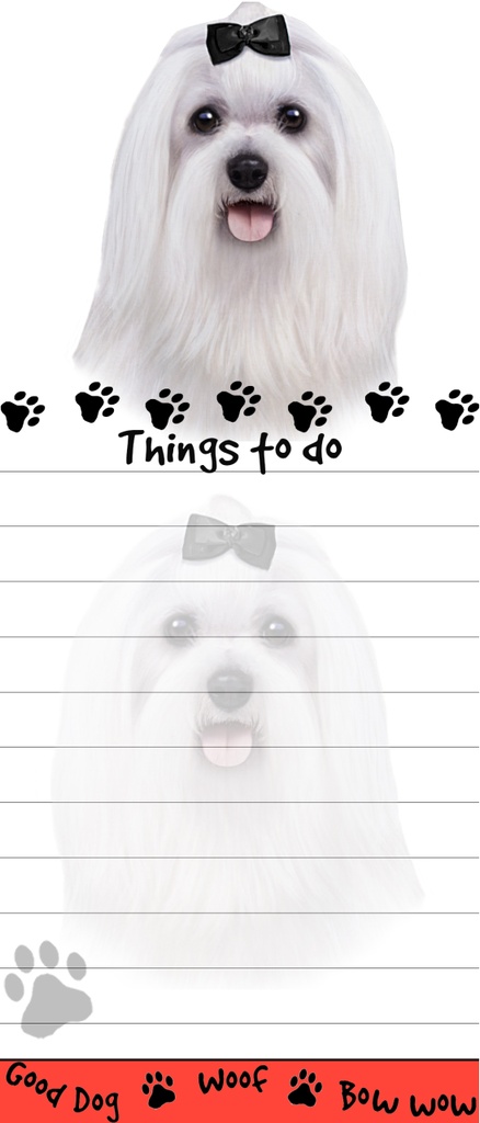 Maltese  Notepads, Magnetic Tall Die-Cut