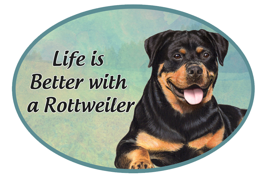 Rottweiler car magnets, oval
