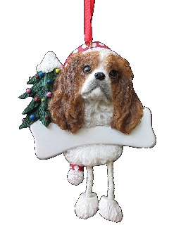 King Charles Cavalier Dangling Dog Ornament