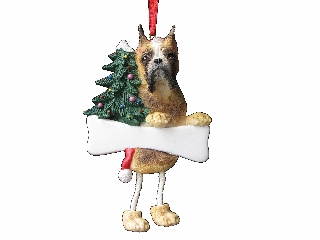 Boxer Dangling Dog Ornament