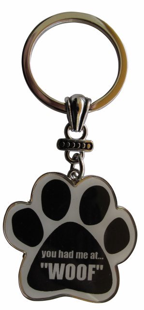 You had me at..'Woof' Keychains, paw shaped