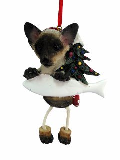 Siamese Cat Dangling Leg Ornament