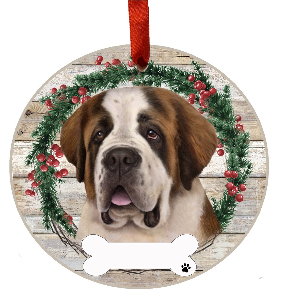 Saint Bernard ornament, ceramic wreath
