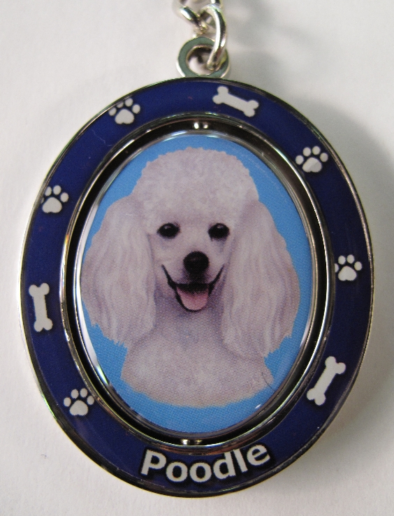 Poodle, white Keychain