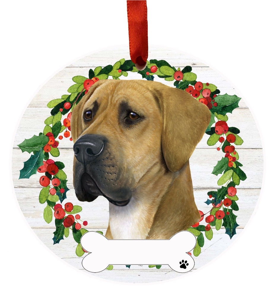 Great Dane, uncropped ornament, ceramic wreath