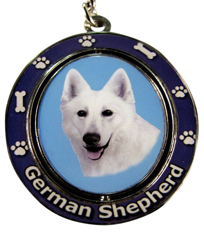 German Shepherd, white Keychain