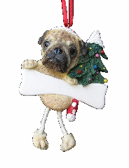 Pug Dangling Dog Ornament
