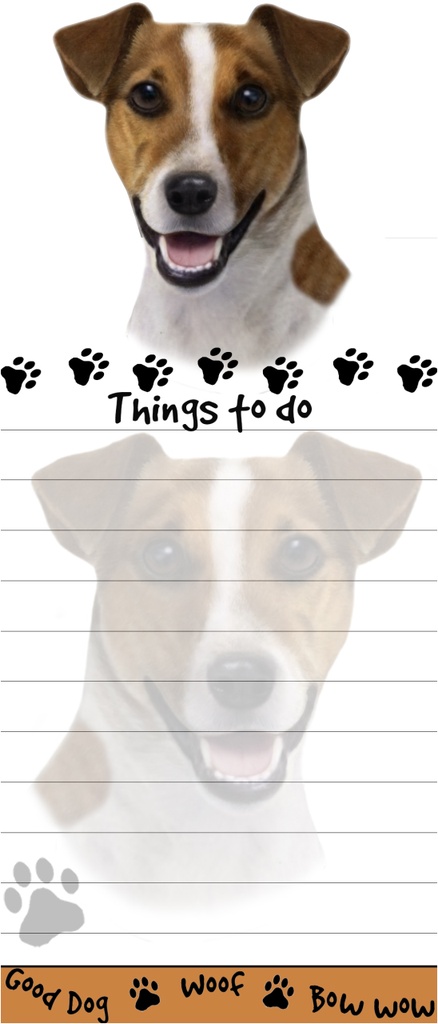 Jack Russell  Notepads, Magnetic Tall Die-Cut