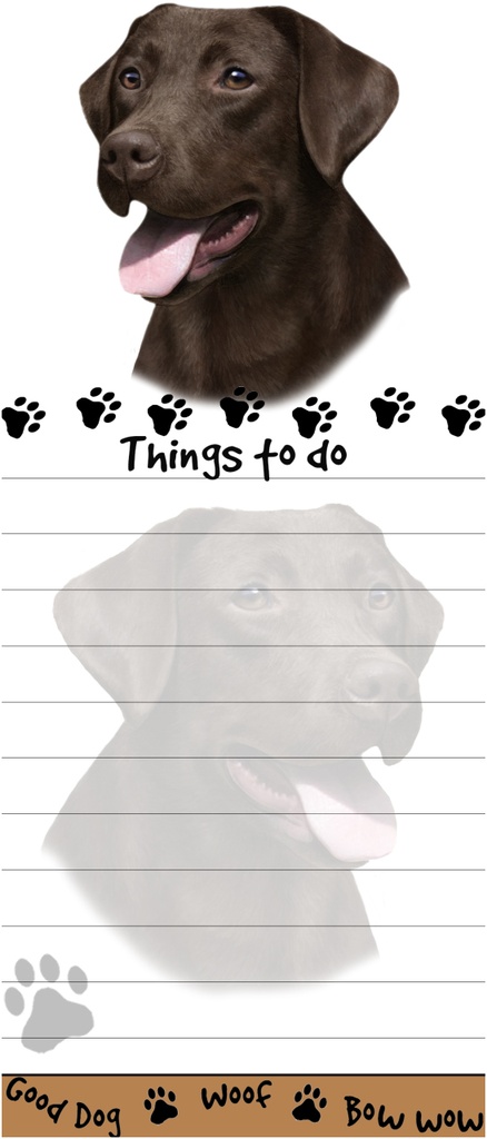 Labrador, chocolate  Notepads, Magnetic Tall Die-Cut