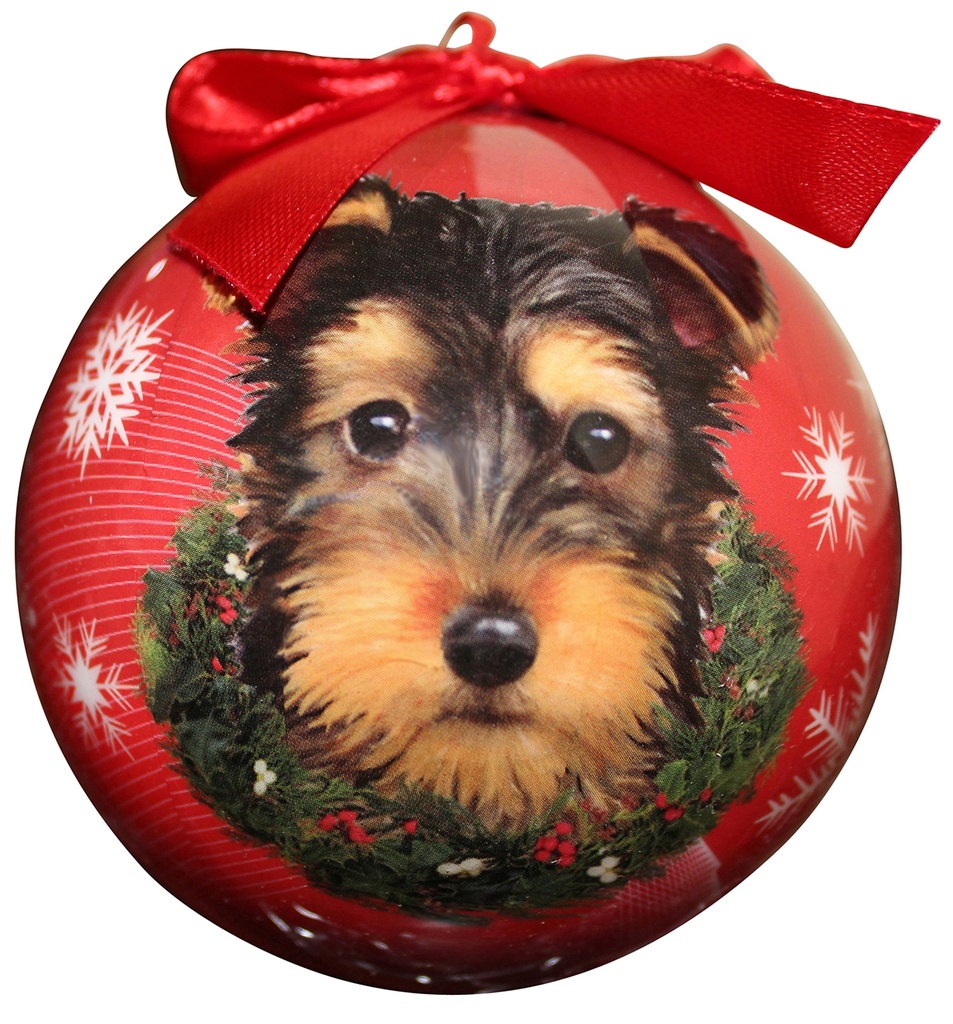 Yorkie pup  Ornaments, Christmas Ball