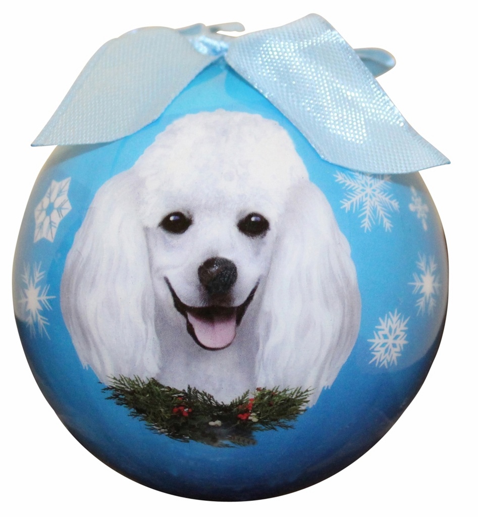 Poodle, white  Ornaments, Christmas Ball