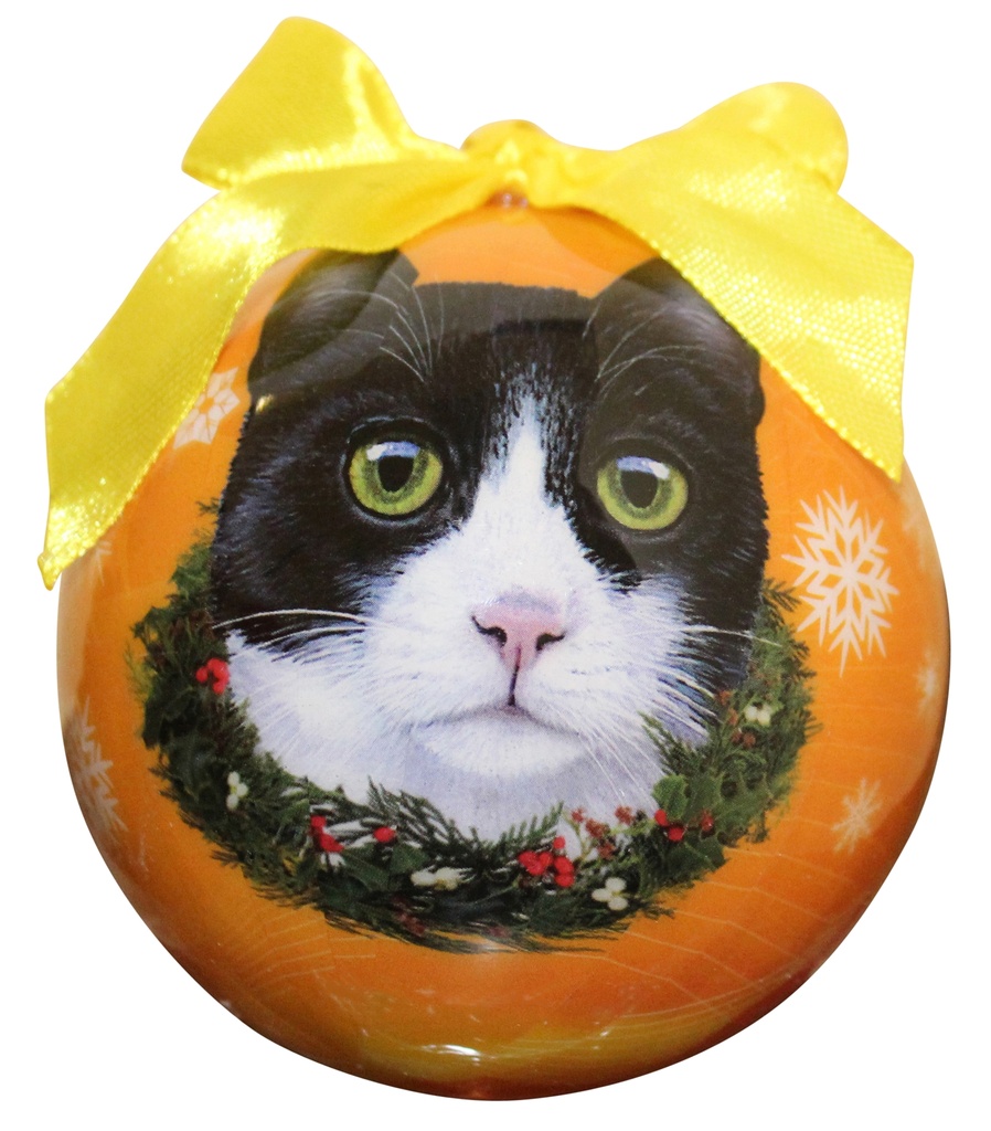 Black and White cat Ornaments, Christmas Ball