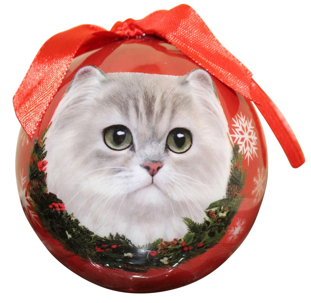 Persian, (white) cat Ornaments, Christmas Ball