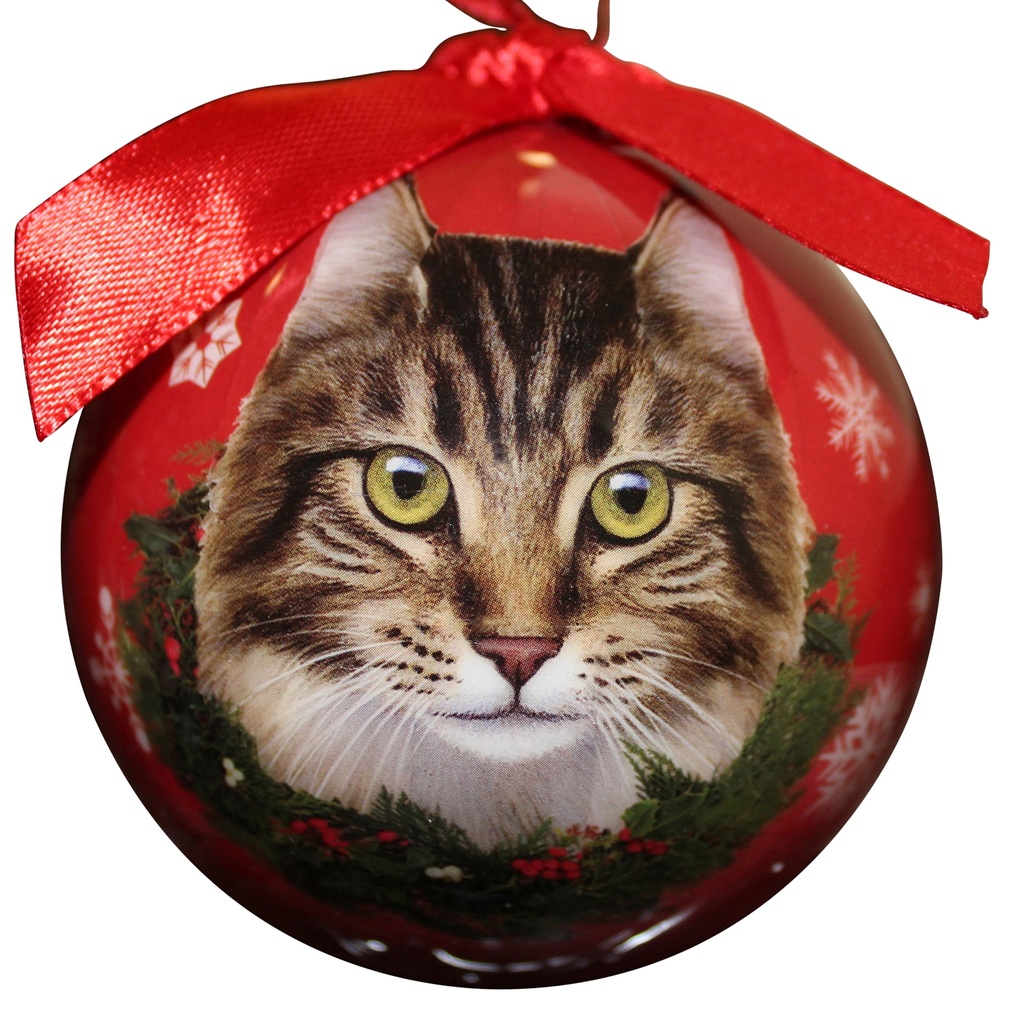 Maine Coon cat Ornaments, Christmas Ball