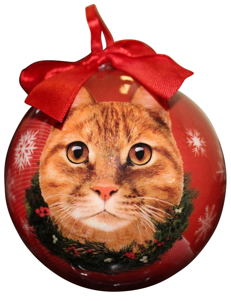 Tabby, orange cat Ornaments, Christmas Ball