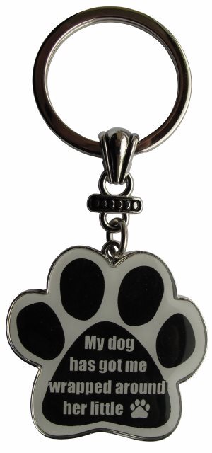 My dog has got me wrapped around her little (paw) Keychains, paw shaped