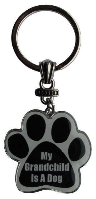 My child is a Granddog Keychains, paw shaped