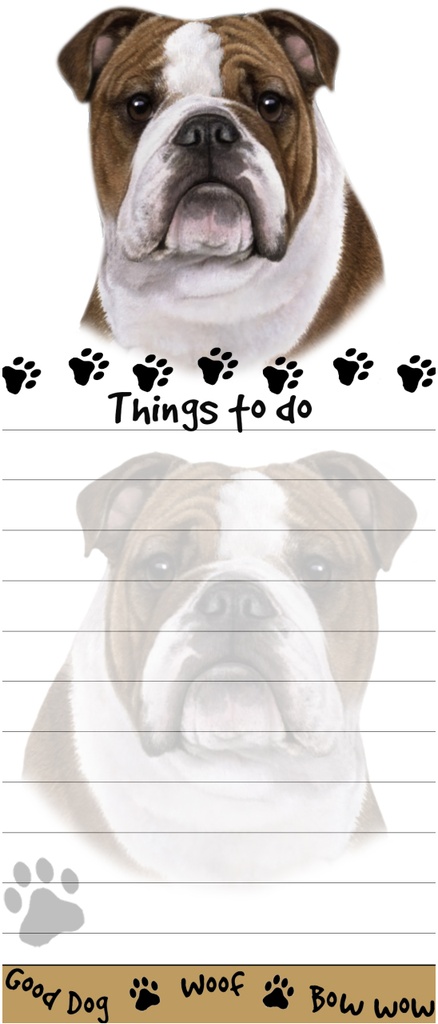 Bulldog  Notepads, Magnetic Tall Die-Cut