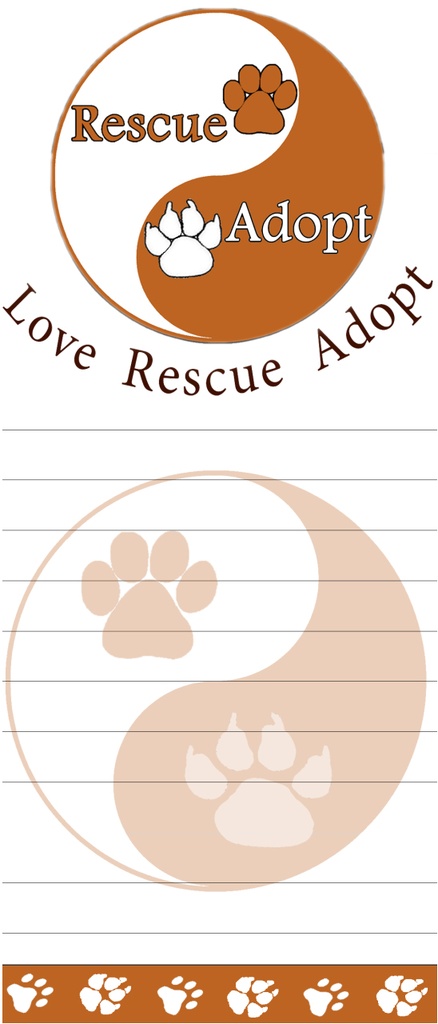 Rescue/Adopt Notepads, Magnetic Tall Die-Cut