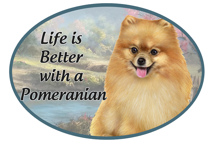 Pomeranian car magnets, oval