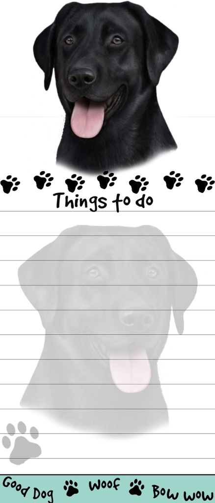 Labrador, black  Notepads, Magnetic Tall Die-Cut