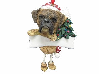 Boxer, Dangling Dog Ornament
