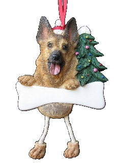German Shepherd Dangling Dog Ornament