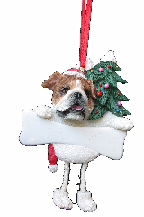 Bulldog Dangling Dog Ornament