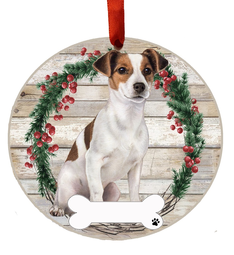 Jack Russell, FB ornament, ceramic wreath