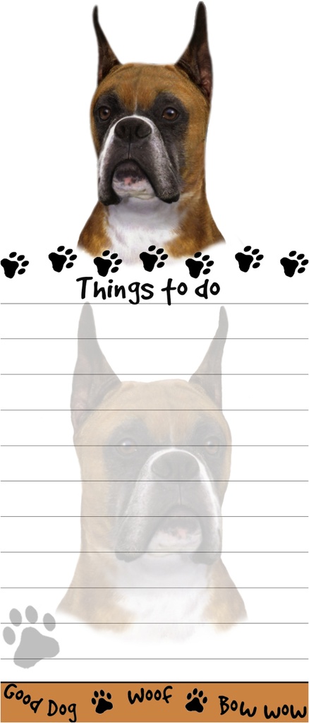 Boxer, Cropped Notepads, Magnetic Tall Die-Cut