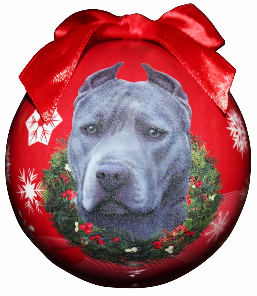 Pit Bull, blue Ornaments, Christmas Ball
