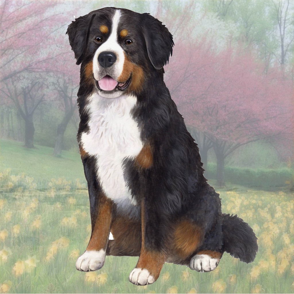 Bernese Mt. Dog Coaster, square