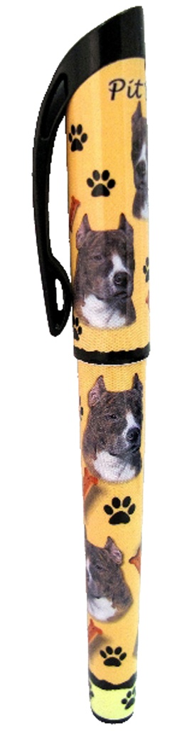 Pit Bull, brindle & White pen