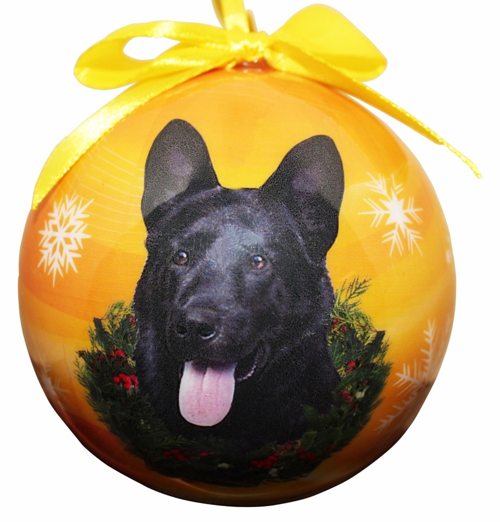 German Shepherd, black Ornaments, Christmas Ball