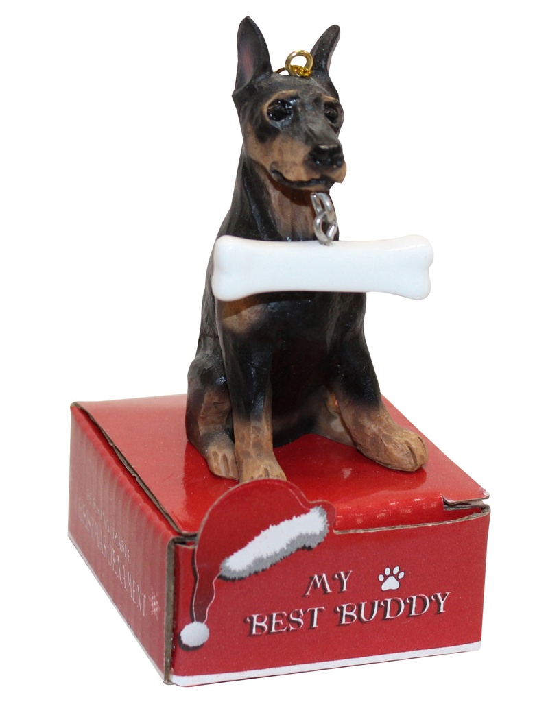 Doberman  Ornament statue with bone