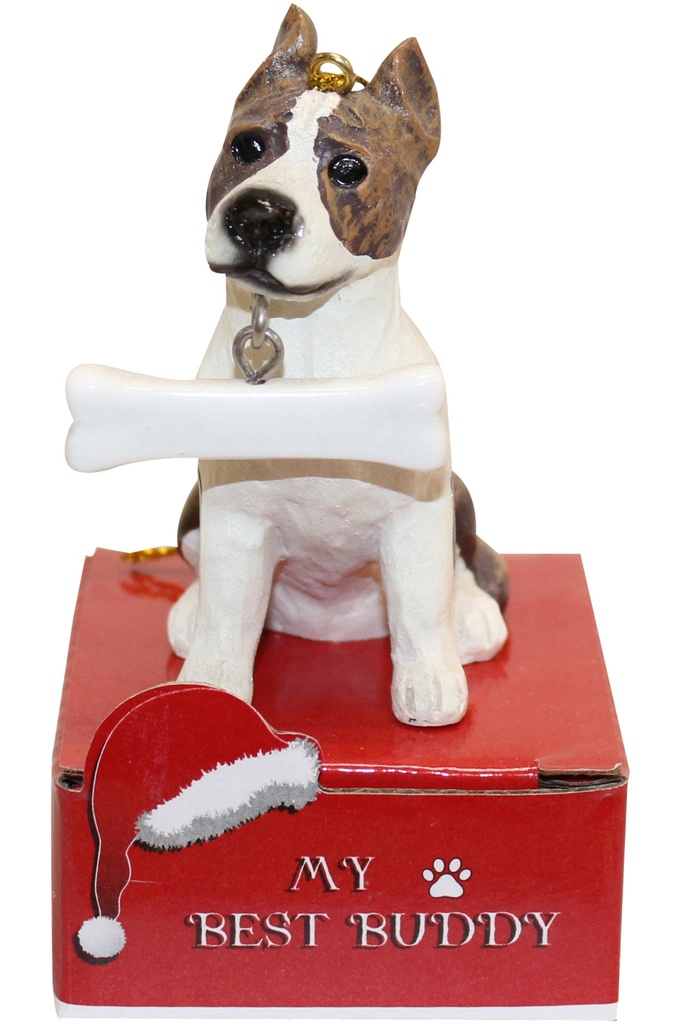Pit Bull Ornament statue with bone