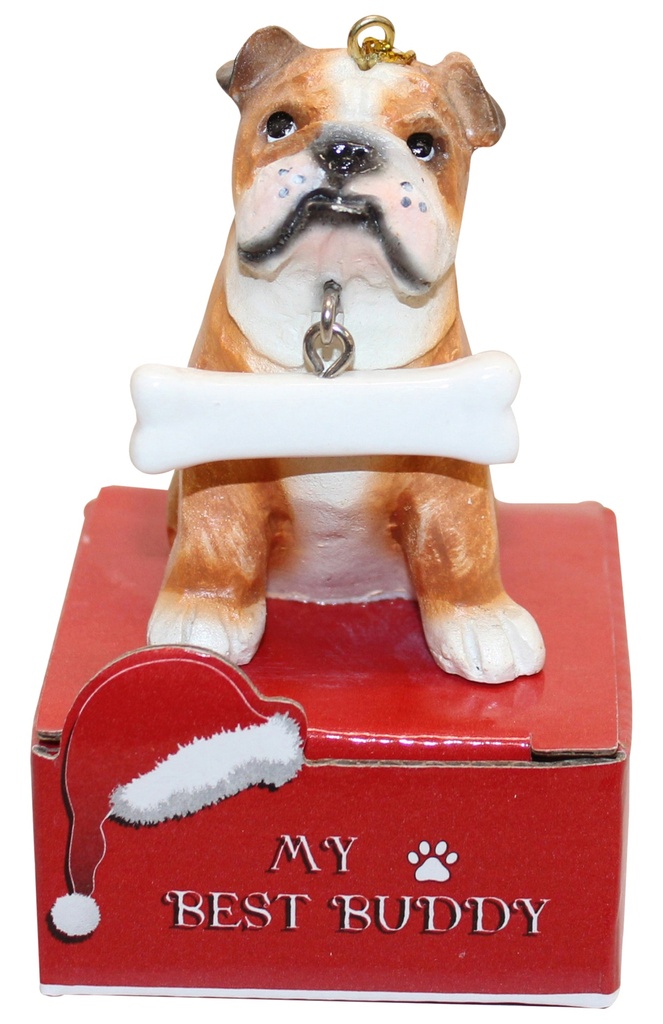 Bulldog  Ornament statue with bone