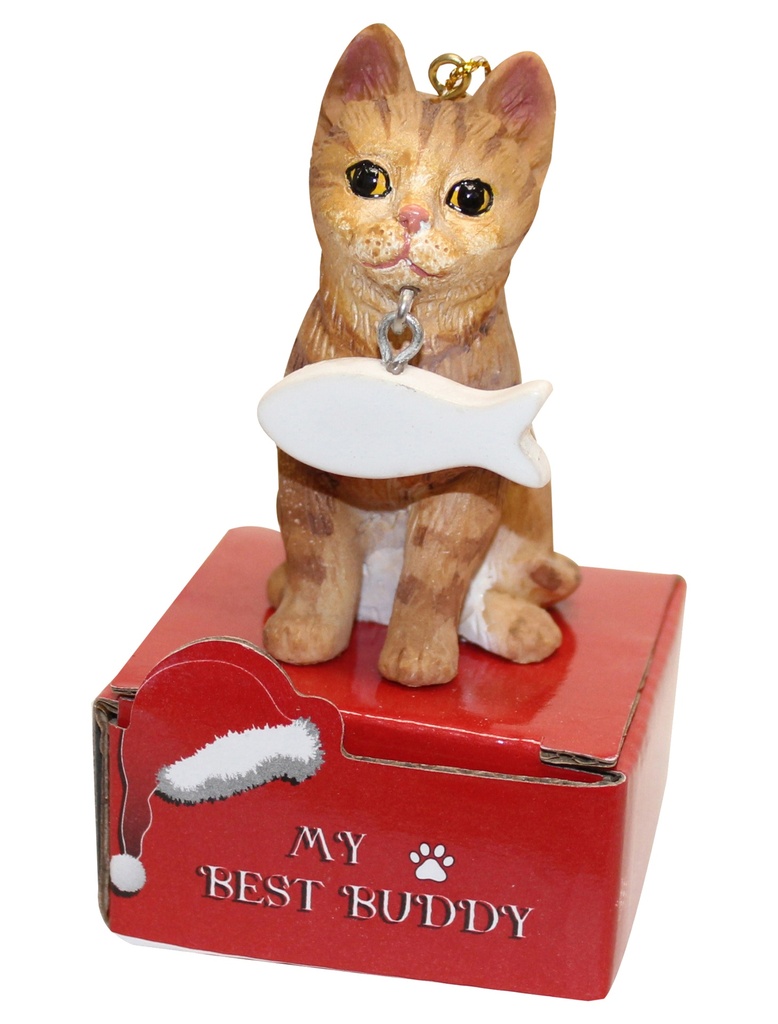 Tabby, Ornament statue with bone