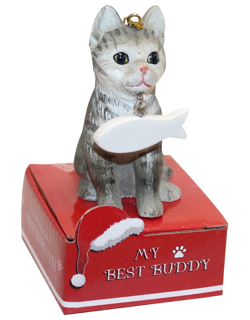 Tabby, Ornament statue with bone