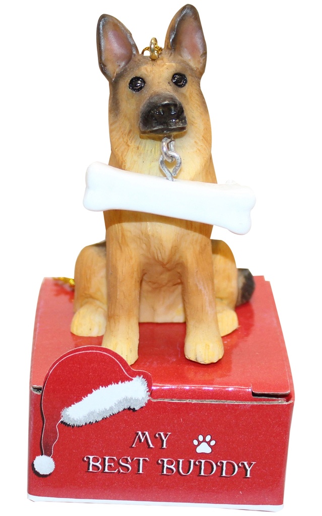 German Shepherd  Ornament statue with bone